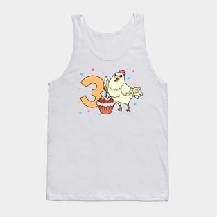 I am 3 with chicken - kids birthday 3 years old Tank Top